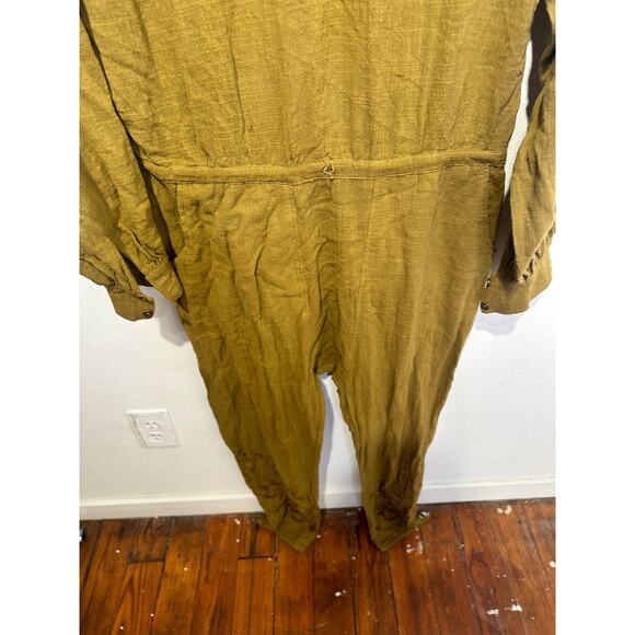 ONE TEASPOON Tobacco Tan Embroidered Lace Cutout Long Sleeve Jumpsuit Size XS - Picture 7 of 12